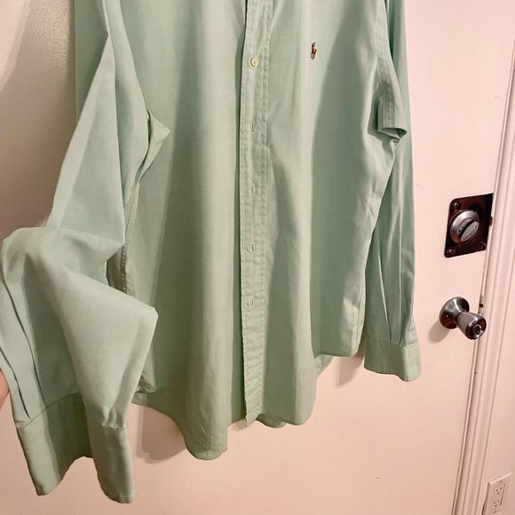 Polo Ralph Lauren icon logo classic fit shirt button down in mint green (XL) - Picture 2 of 8